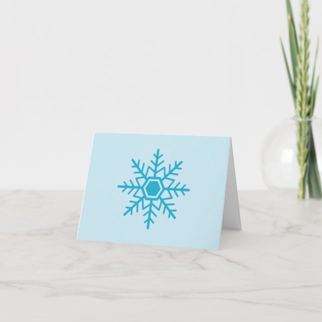Carte De Remerciements Design de snowflacon bleu (Devant)