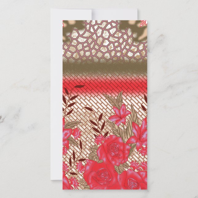 Carte De Remerciements Design de tissu complexe avec motifs floraux (Devant)