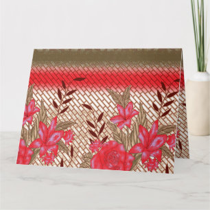 Carte De Remerciements Design de tissu complexe avec motifs floraux