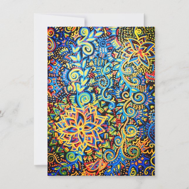 Carte De Remerciements Design floral brillant (Devant)