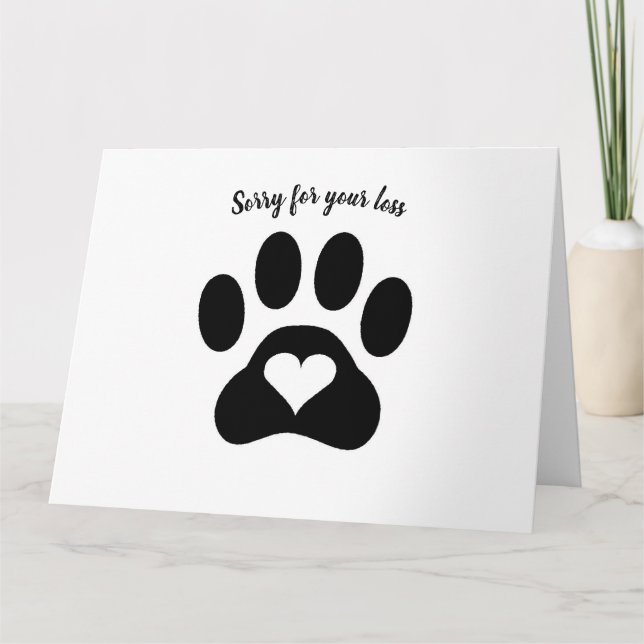 Carte De Remerciements Désolé pour votre perte (Devant)