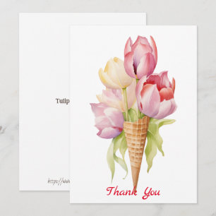 Carte De Remerciements dessert aux fleurs de Tulip