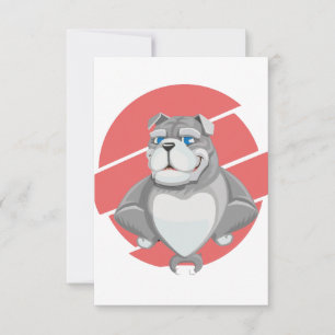 Carte De Remerciements Dessin Animé Drôle de Bouledogue
