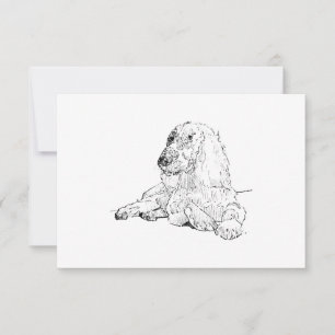 Carte De Remerciements Dessin au trait de Cocker Spaniel Art Chien