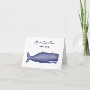 Carte De Remerciements Dessin de baleine du XIXe siècle de style vintage 