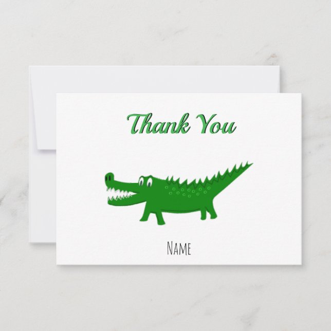 Carte De Remerciements Dessin de bébé alligator mignon (Devant)