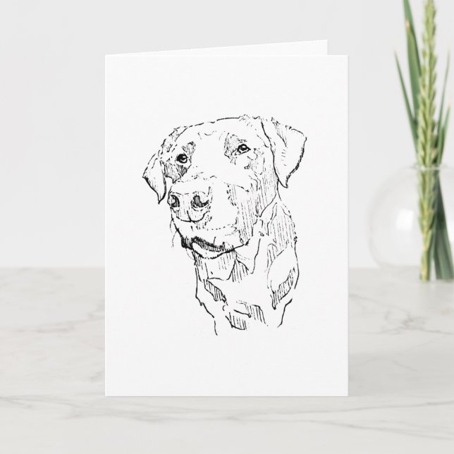 Carte De Remerciements Dessin de chien Labrador Retriever (Devant)