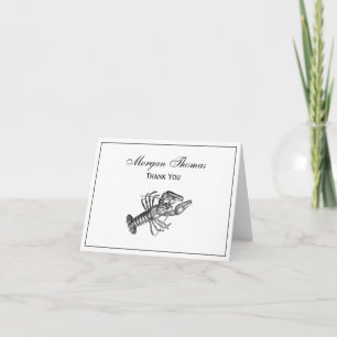 Carte De Remerciements Dessin de homard vintage no 1