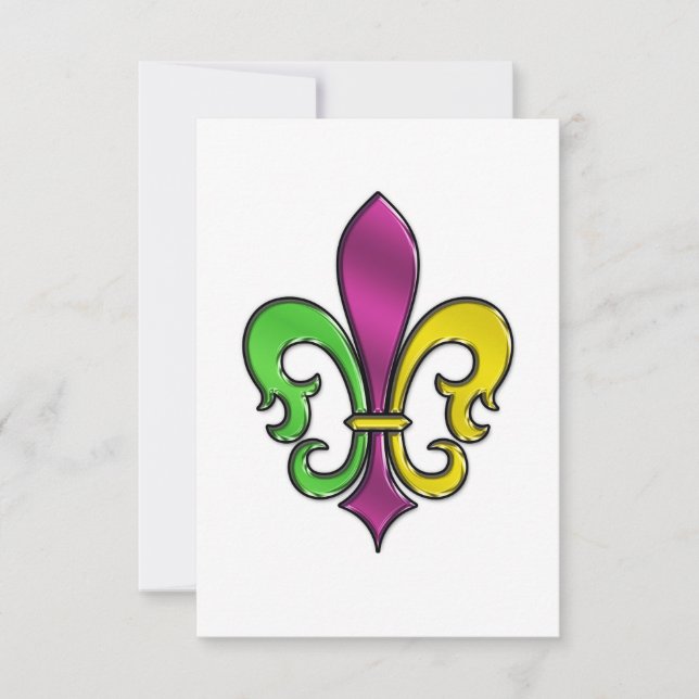 Carte De Remerciements Dessin élégant de fleur de lis (Devant)