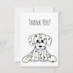 Carte De Remerciements Dessin simple de contour de chien Dalmatien rembou