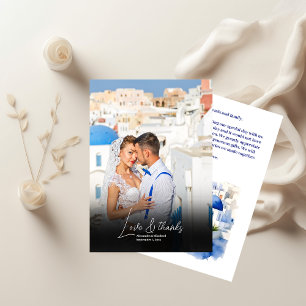 Carte De Remerciements Destination Grèce Santorini Mariage photo
