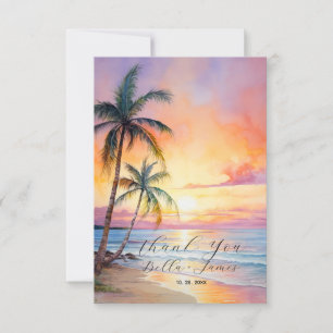 Carte De Remerciements Destination Sunset Beach Wedding