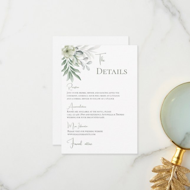 Carte De Remerciements Détails du Mariage Boho (Devant/Arrière en situation)