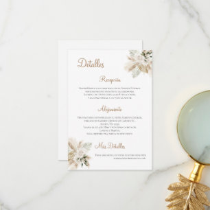 Carte De Remerciements Détails du Mariage Boho en espagnol