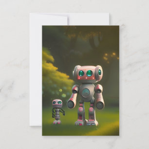 Carte De Remerciements Deux amis robots