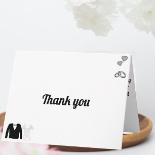 Carte De Remerciements Deux cœurs, un amour, nouage de la cravate