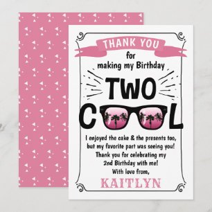 Carte De Remerciements Deux filles Cool 2e anniversaire