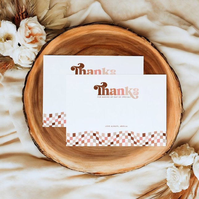 Carte De Remerciements Deux filles Cool super À damiers 2e anniversaire (Créateur téléchargé)