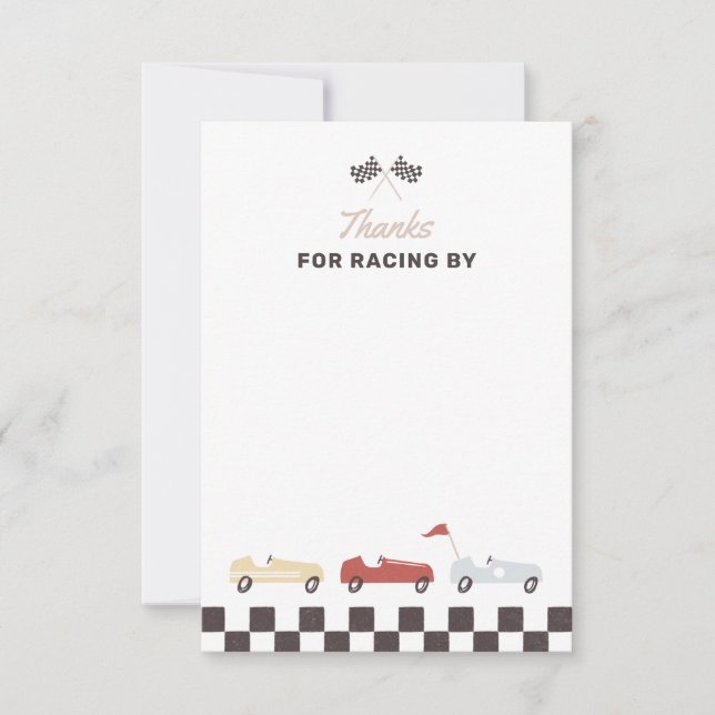 Carte De Remerciements Deux Garçon de Course Rapide 2ème Anniversaire (Devant)
