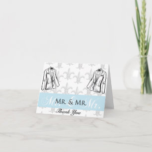 Carte De Remerciements Deux Mercis gais de mariage de marié de smoking