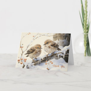 Carte De Remerciements Deux oiseaux Art, Votre Texte