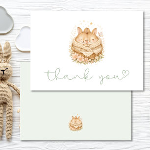 Carte De Remerciements Deux Petits Lapins Jumeaux Remerciements pour Baby