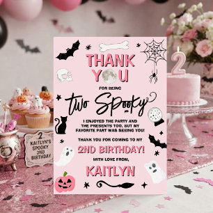 Carte De Remerciements Deux Spooky! Anniversaire Halloween 2 ans pour fil