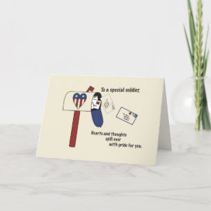 Carte De Remerciements Déversement patriotique avec soldat de la fierté