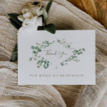 carte de remerciements d'habitacle vert eucalyptus<br><div class="desc">aquarelle design vert Le texte et les couleurs de ce design peuvent être modifiés</div>