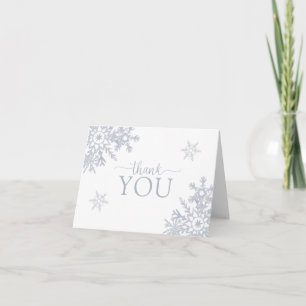 Carte de remerciements d'hiver Dusty Blue Snowflak
