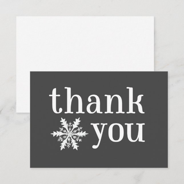 Carte de remerciements d'hiver Snowflon (Devant / Derrière)