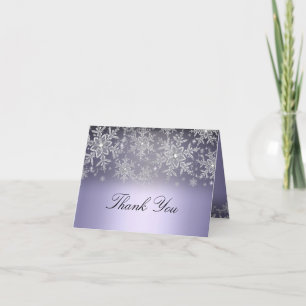 Carte de remerciements d'hiver violet Crystal Snow