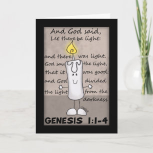Carte De Remerciements Dieu Créé Lumière-Genèse-Candlestick caractère