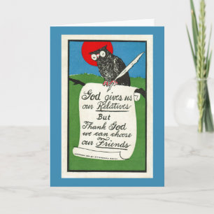 Carte De Remerciements Dieu merci, nous pouvons choisir nos amis