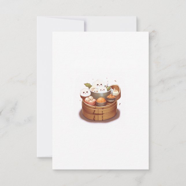 Carte De Remerciements Dim sum, thème nourriture (Devant)