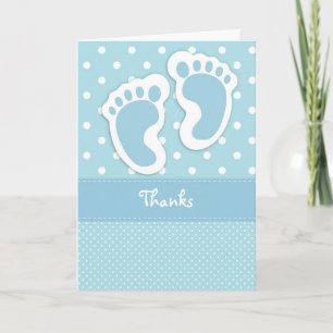 Carte de remerciements d'impression Blue Baby Foot