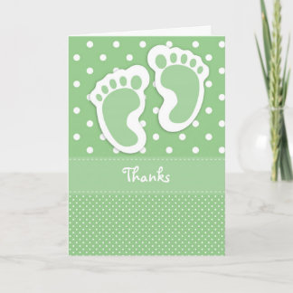 Carte de remerciements d'impression Green Baby Foo