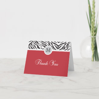 Carte de remerciements d'impression Red Zebra
