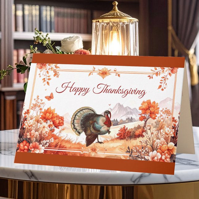 Carte De Remerciements Dîner de Thanksgiving à la dinde patriotique  (Créateur téléchargé)