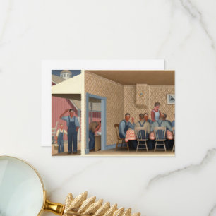Carte De Remerciements Dîner pour Threshers par Grant Wood