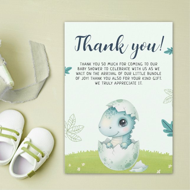 Carte De Remerciements Dinosaur Baby Shower Thank You Card for Boy (Créateur téléchargé)