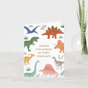 Carte De Remerciements Dinosaur fête d'anniversaire