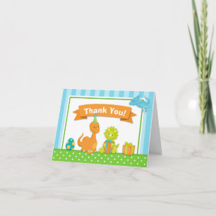 Carte De Remerciements Dinosaur Thank You Card Folded Note Card
