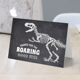 Carte De Remerciements Dinosaure Excavation Chalkboard Birthday