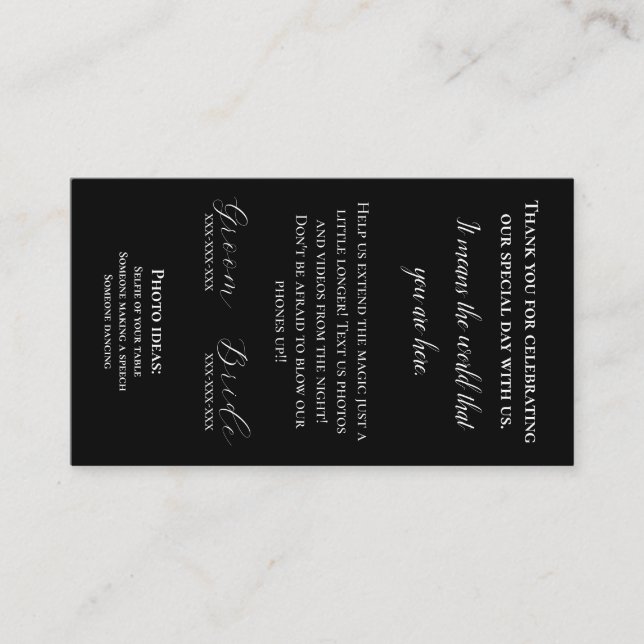 Carte de remerciements d'insertion de serviette ma (Devant)