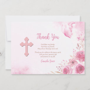 Carte de remerciements d'inspiration rose