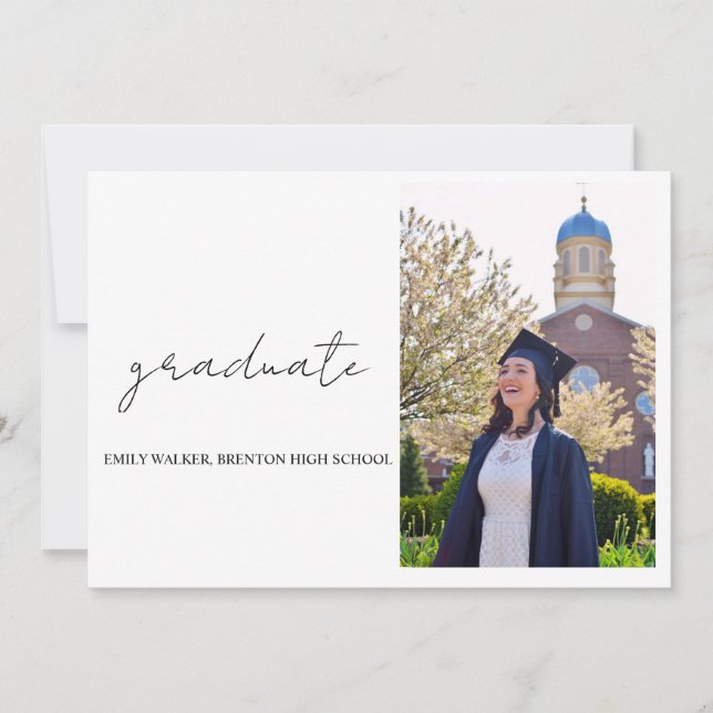 Carte De Remerciements Diplômé de Bouncy Script (Devant)