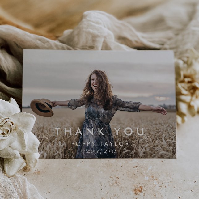 Carte De Remerciements Diplôme de la photographie en typographie chic (Créateur téléchargé)