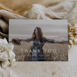 Carte De Remerciements Diplôme de la photographie en typographie chic