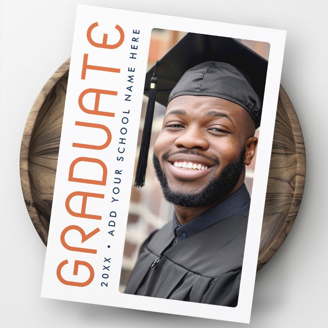 Carte De Remerciements Diplômé de l'année de graduation moderne (Modern graduation year photo graduate thank you card)